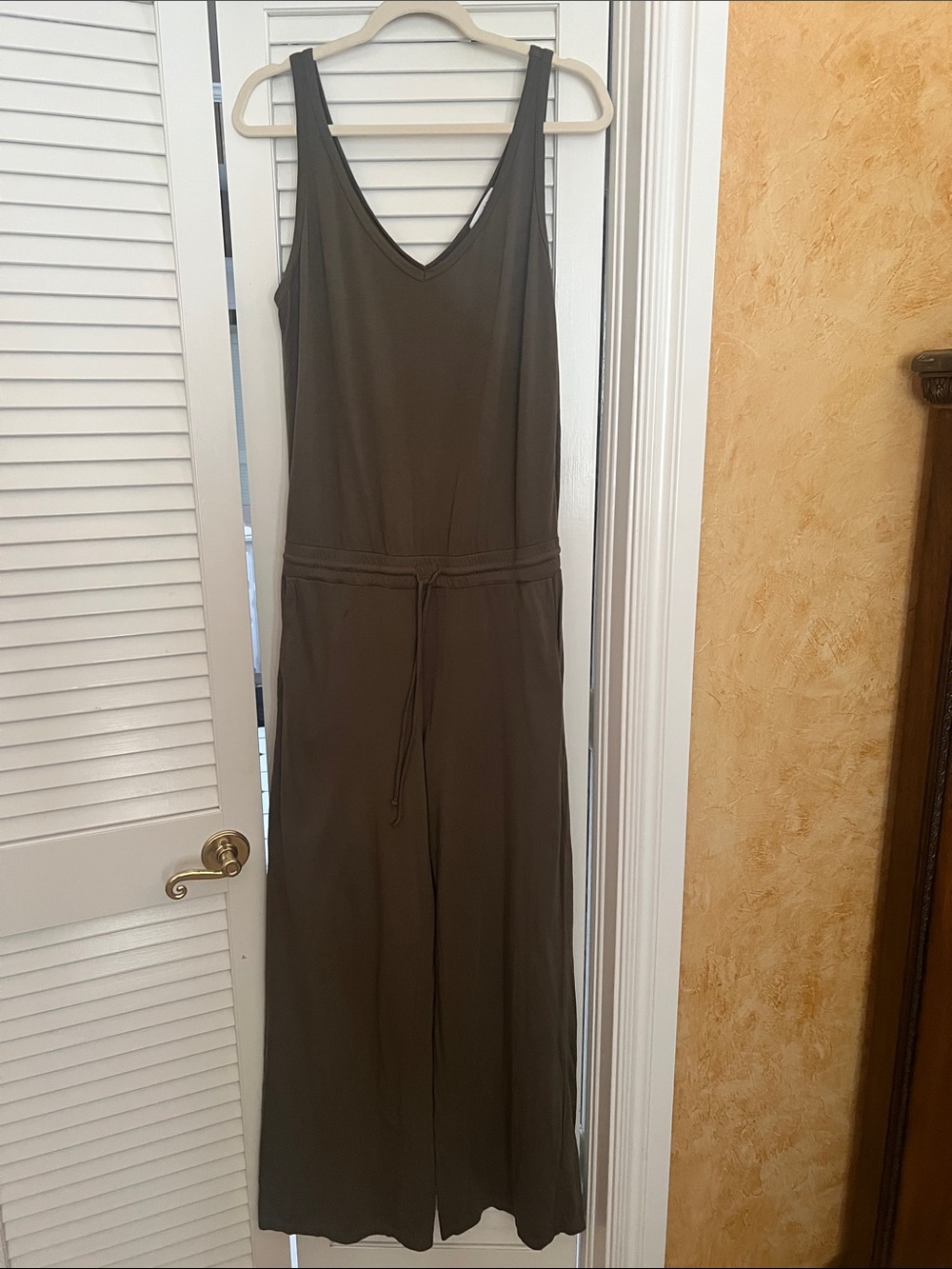 Michael Stars Olive Green Sleeveless V-Neck Jumpsuit